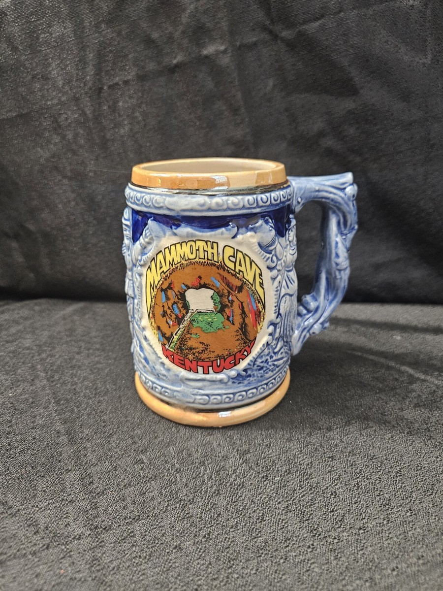Vintage Mammoth Cave Kentucky Glazed Ceramic Stein Mug Souvenir
