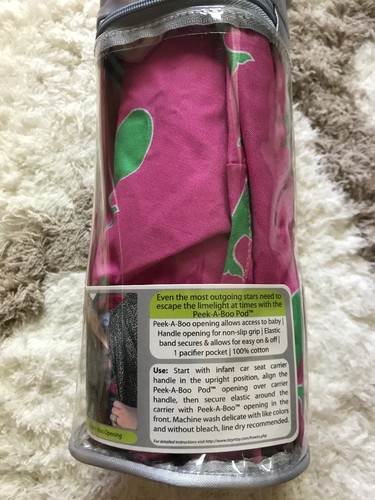 Itzy Ritzy Peek A Boo Infant Carrier Pod Universal Fit Pink Green Whales New - Picture 4 of 7