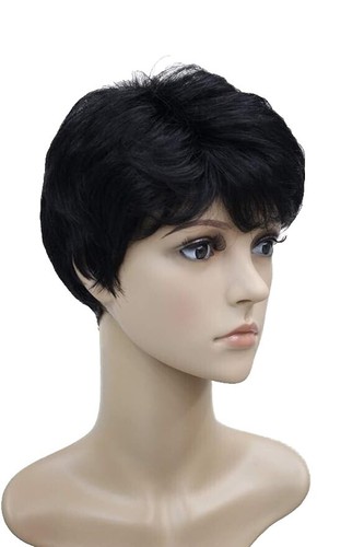 Perruque Homme 100% Cheveux Naturels Blanc Méché Gris - Modèle JACK 51, Style Court Et Raide, Bonnet Moyen