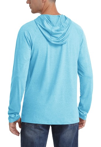 UPF50+ Men's UV Sun Shirts Outdoor Fishing Hoodies Long Sleeve Performance Tops - Picture 4 of 96