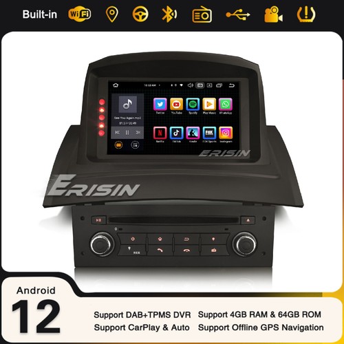 64Go 8-Cœurs Android 12 officiel Navi DAB+ CarPlay TNT Renault Megane II Autoradio BT 5.0