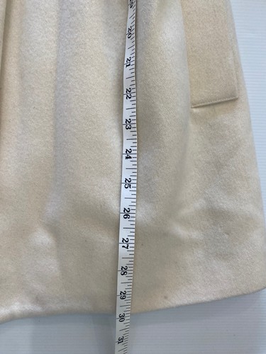White Suede Button up Jacket Coat Size 8 Cream Wool Cashmere - Picture 14 of 16