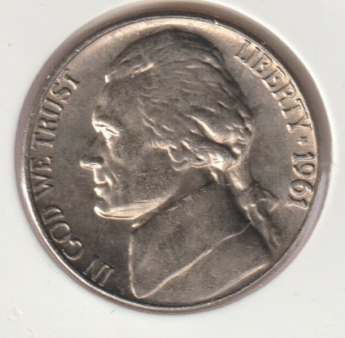 Rare Old UNCIRCULATED 1961 Jefferson Collectible US Coin Collection Nickel USA