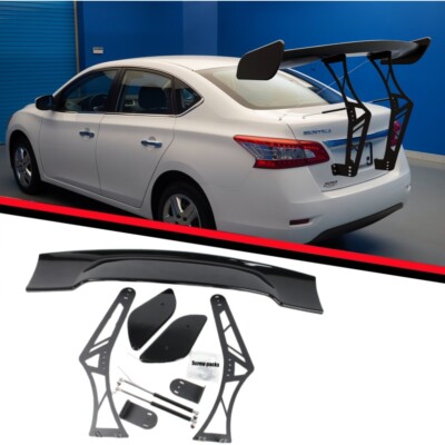 FOR 2013-19 NISSAN SENTRA ADJUSTABLE GT RACING SPOILER WING TRUNK CHASSIS MOUNT