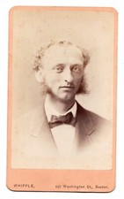 Antique CDV Circa 1870s Whipple Handsome Man With Sideburns Suit Boston