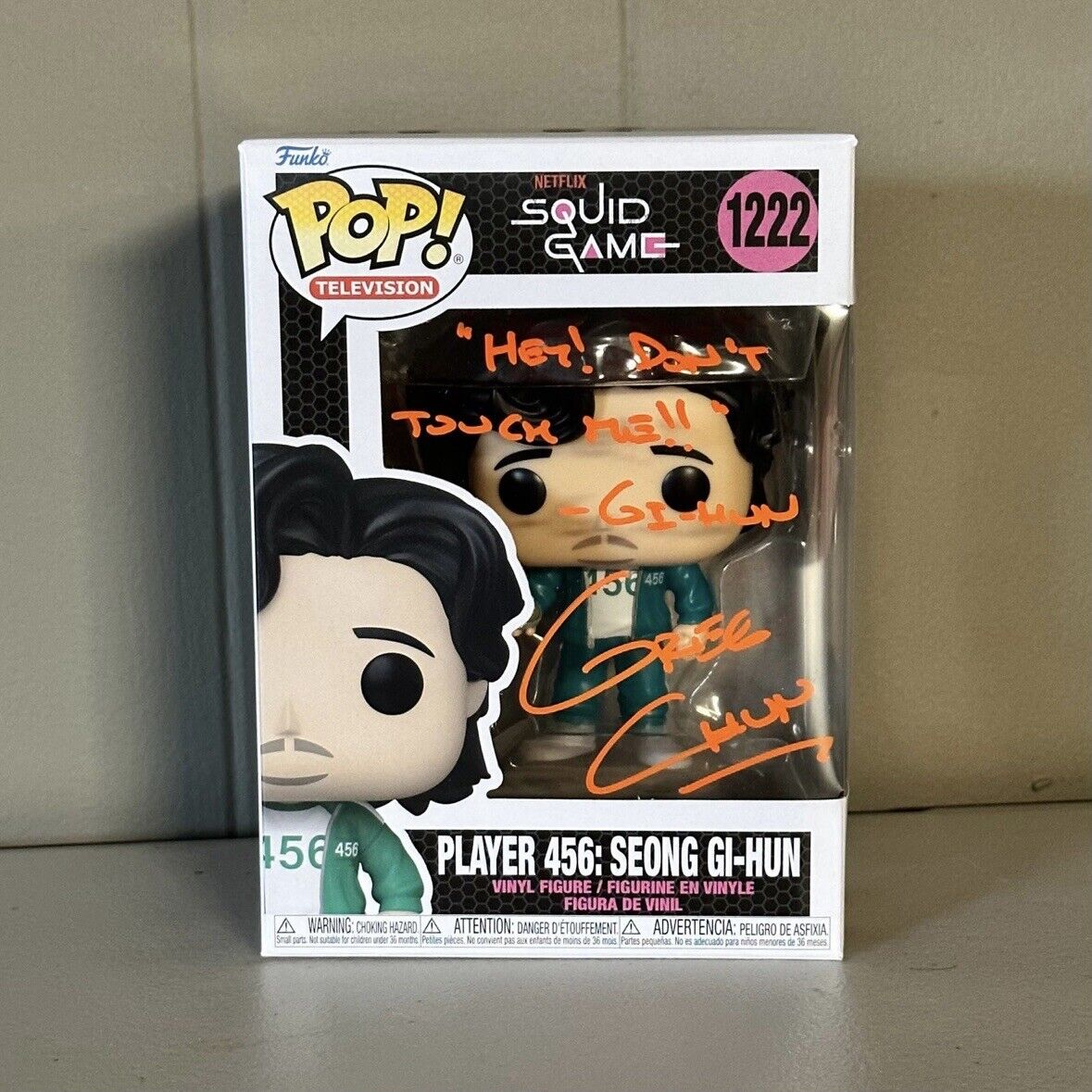 Greg Chun Signed Funko POP Squid Game #1222 Player 456 Autographed