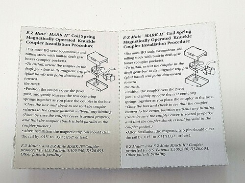NEW X2 Bachmann E-Z Mate Mark II Magnetic Knuckle Couplers Short (2) HO Scale. - Picture 2 of 2