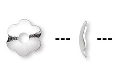 Bead Cap, 100 Silver Plated Brass 4x1mm Scallop Bead Caps to Fit 4-6mm Beads