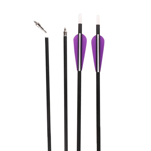 32" Archery Carbon Arrows SP350 with Tips Nocks for Compound Recurve Bow Hunting - Picture 9 of 13