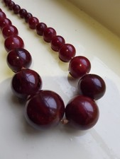 Antique Faturan Cherry Amber Bakelite Necklace