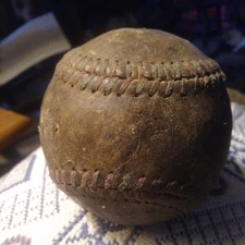 ANTIQUE 1930S BASEBALL  BLUE RED STITCH Genuine Authentic Rare Logo
