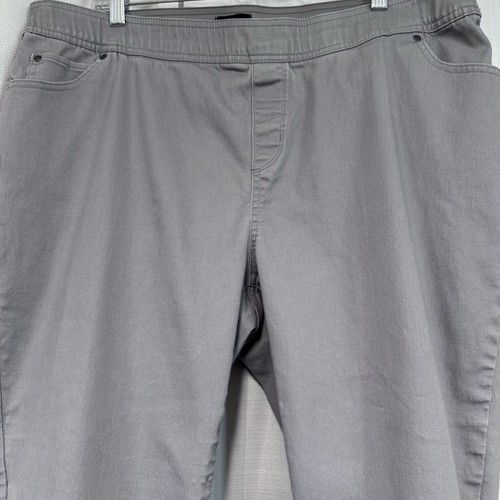 Kim Rogers Women’s 18W Short Elastic Straight Leg Pants Pewter Silver Gray - Picture 2 of 6