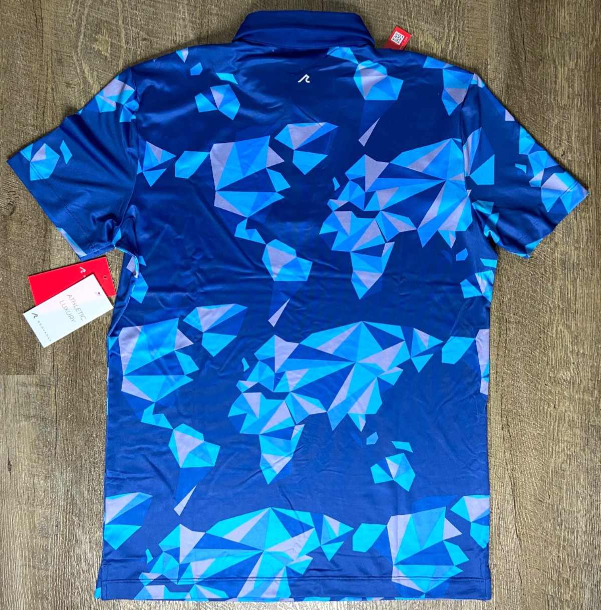 Redvanly Bond Mens Golf Polo Shirt Mazarine Blue Diamonds Size Small - R2422