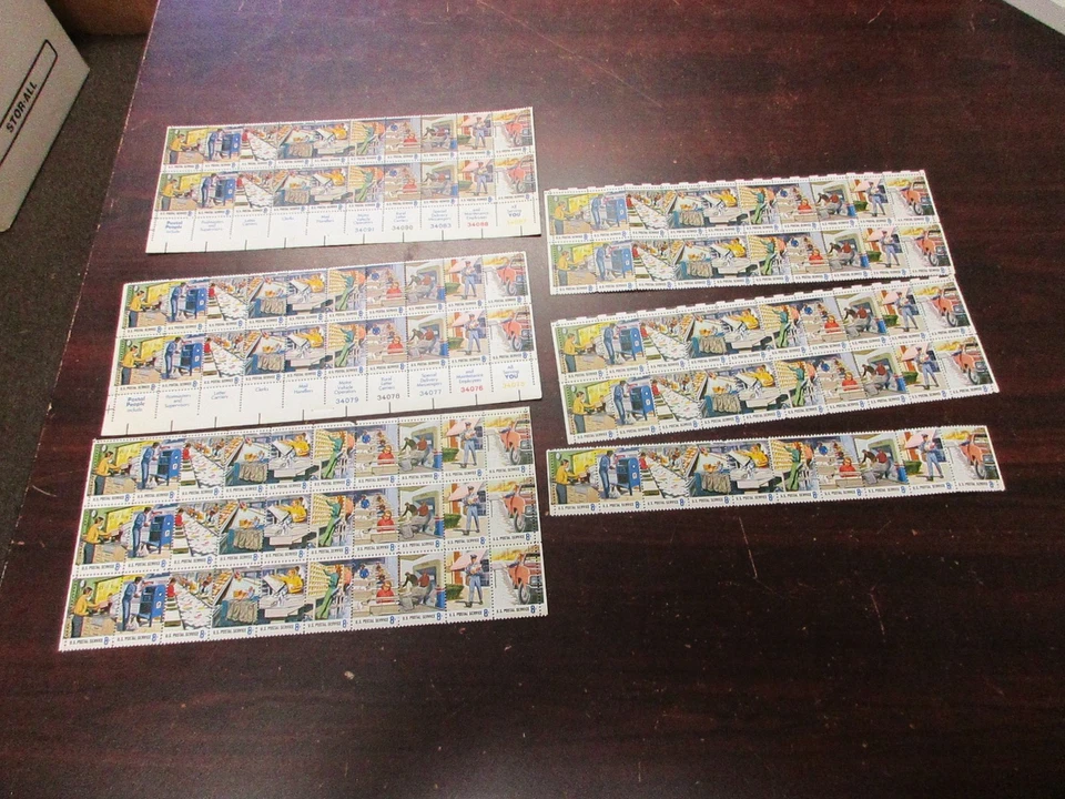 1973 8 cent Postal People 32 strips of 10, Scott #1489-1498, Mint NH - Image 2 of 2