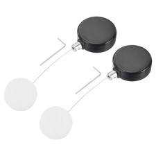 1.8ft Retractable Cable Security Lock with Round Patch Wrench, Black, 2 Pack