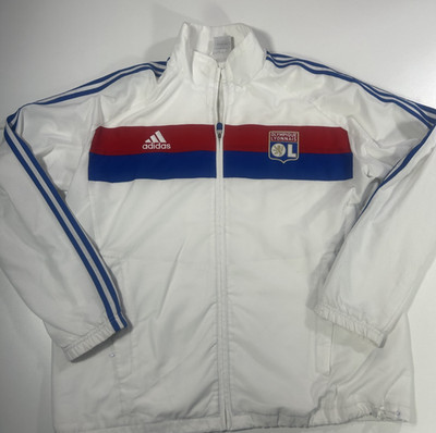 XL HERREN ADIDAS OLYMPIQUE MARSEILLE 2011 KOMPLETT GEFÜTTERT WEISS TRAININGSJACKE
