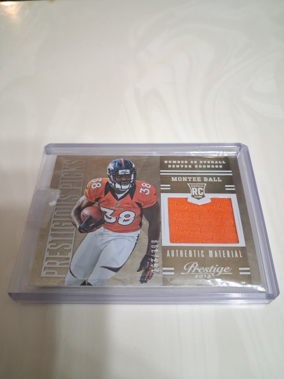 Montee Ball Panini Prestige Prestigious Picks #15 Materials-Gold