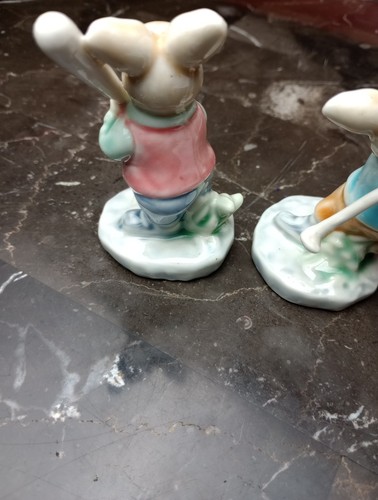 Vintage ALBERT KESSLER Porcelain Bunny Rabbit Golf Baseball Easter Bunnies - Picture 6 of 6