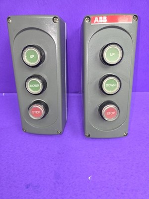 LOT OF 2  ABB CBK-EP30CS, 3 POSITION PUSH BUTTON STATION: UP,DOWN STOP. NEMA 4X
