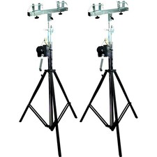2 MR DJ Pro Lighting 12 Foot Crank Light Stand  Square Truss T-Bar Adapter