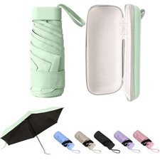 GUARAY Umbrella Small Mini Umbrella, Lightweight Folding Compact Light Green