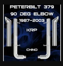 Peterbilt 379 Dynaflex 7" Straight Pipes, 90 Degree Pickett Elbow and Chino Tops