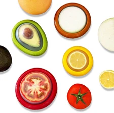 AEKTBY Silicone Fruit and Vegetable Anti-Oxidation Green, Red, Yellow, Brown 