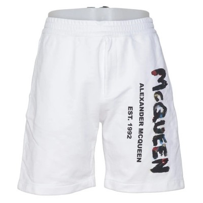 Alexander McQueen, Freizeitshorts, Größe: M, Weiß/Mehrfarbig, Baumwolle #DND