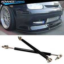 Universal Adjustable 7''- 9'' Front Bumper Lip Strut Rod Tie Support Bar Black