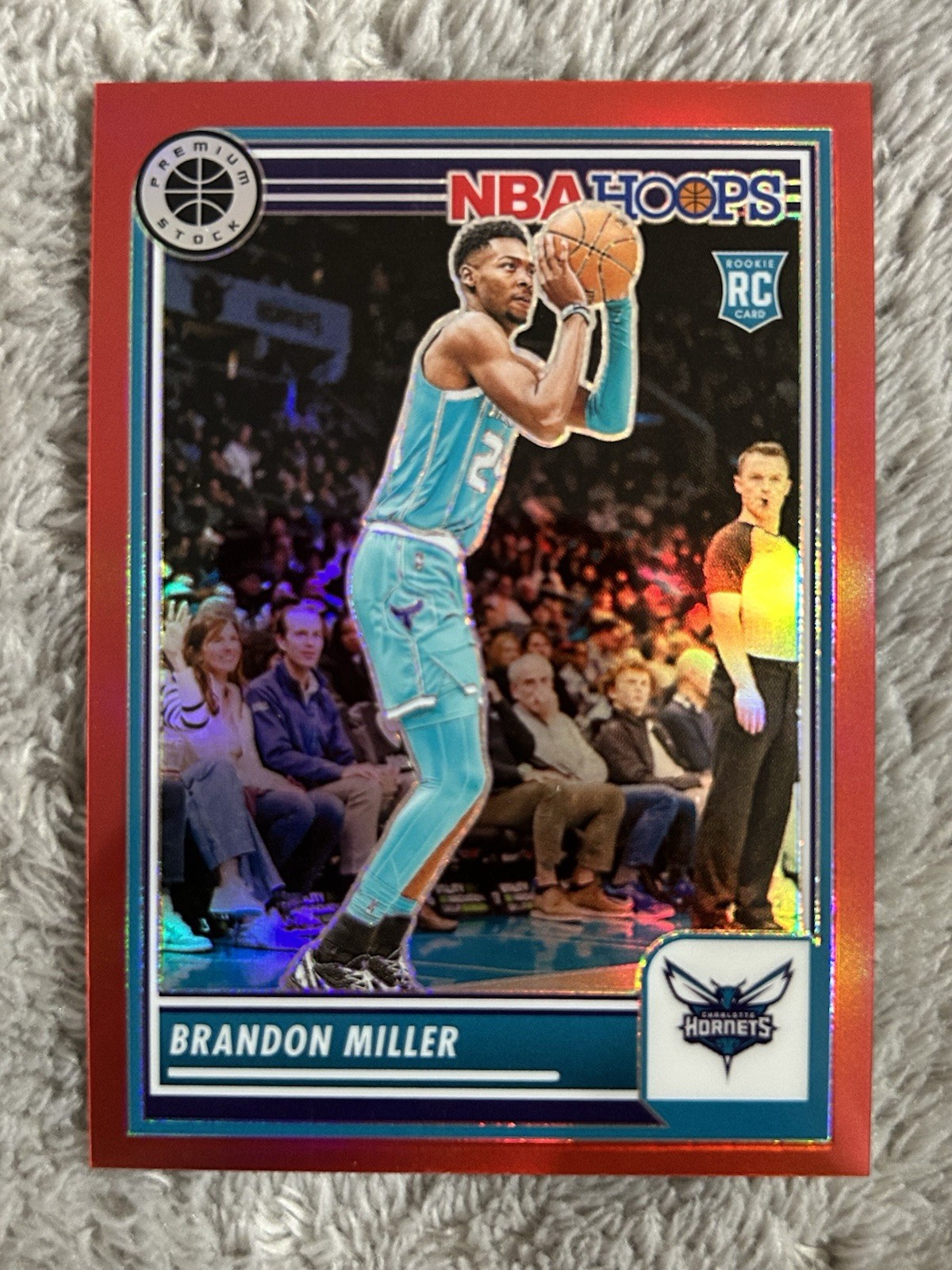 2023-24 Panini Nba Hoops Premium Stock - Brandon Miller #245 Red Prizm /275 (RC)
