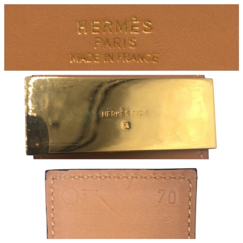 Cintura HERMES Cory Edssian pelle marrone oro - Foto 3 di 10