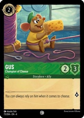 x4 Gus - Champion of Cheese - 73/204 - Common Lorcana DLC04 Ursula's Return M/NM