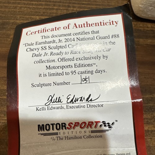 Nuovissima Dale Earnhardt Jr 2014 Guardia Nazionale #88 Chevy SS Auto Scolpita COA - Foto 2 di 10