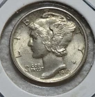 1943 D Mercury Silver Dime. Estimated Uncirculated FB / FSB (Full Bands). A1347.