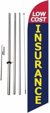 Low Cost Insurance Advertising Feather Banner Swooper Flag Kit w/Spike