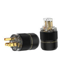 24K Gold Plated US Power Plug IEC C13 Connector for HiFi Audio Power Cable DIY