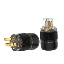 24K Gold Plated US Power Plug IEC C13 Connector for HiFi Audio Power Cable DIY