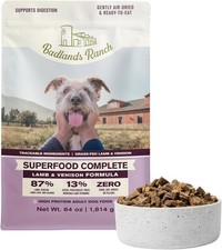 Badlands Ranch Superfood Complete Air-Dried Lamb  Venison Dog Food 64 oz