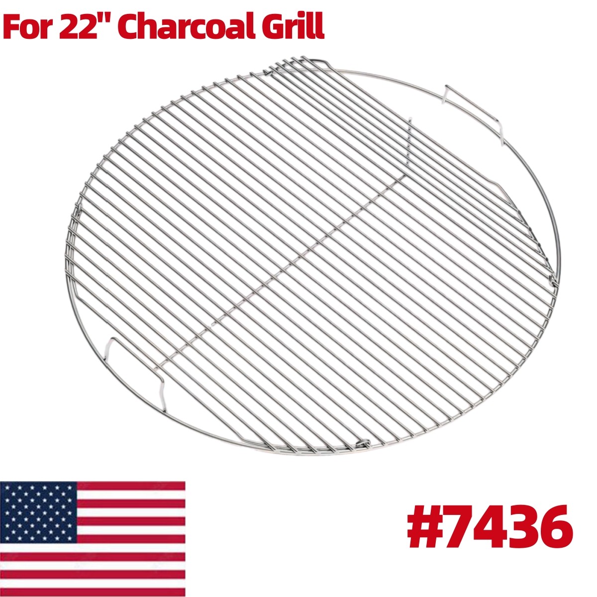 Weber 22" Hinged Grill Grate 7436 Replacement 21.5" Cooking Grate