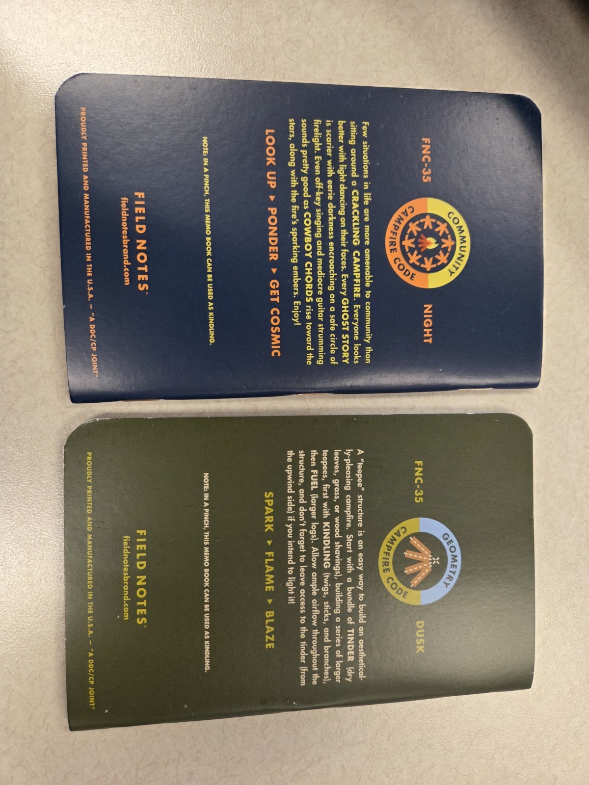 Field Notes Zion Nat. Park & 2 Campfire (Rare) Notebooks, 48 pg ea, 3 notebooks