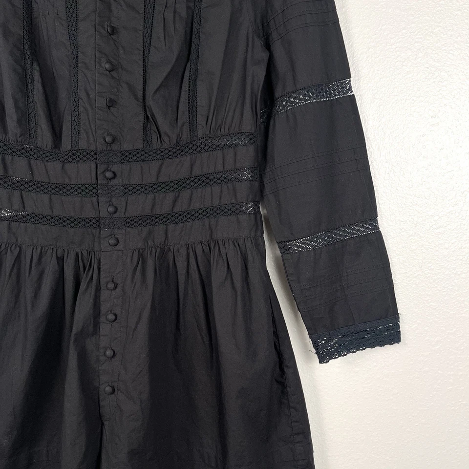 Mameluco Maje Inola Cuello Alto Negro Algodón Encaje Talla 38/Mediano Foto 4 de 4