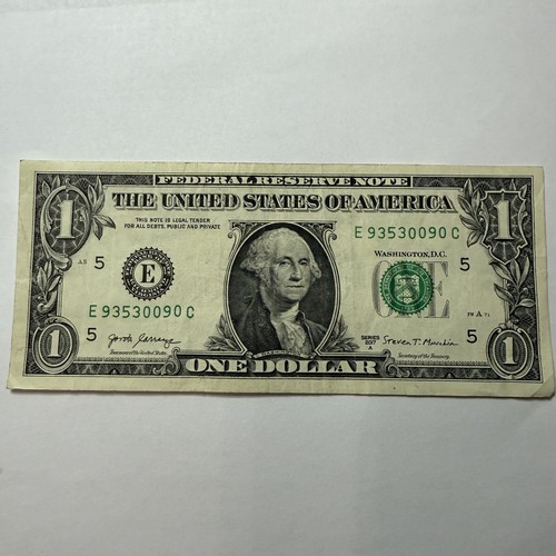 Quad Triple 0s Two Pairs 9s 3s Fancy Serial Number One Dollar Bill E93530090C - Picture 5 of 6