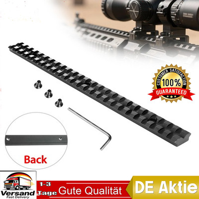 Picatinny Weaver Schiene 257mm lang 21mm Montagebreite flacher Boden Jagd  DHL