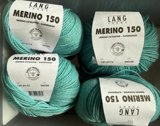 Reste 200g Lang Yarns MERINO 150 Superwash Fb. 172 aqua - 4x je 50g LL 150m