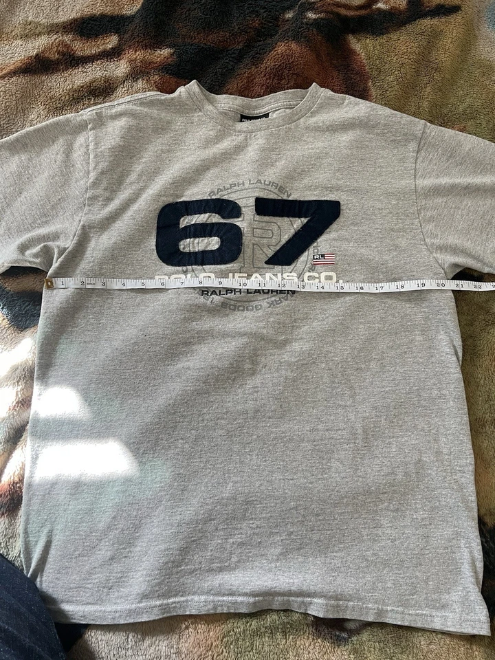 Camisa Polo Ralph Lauren 67 Vintage Mediana RL-67 Gris Manga Corta Para Hombre Foto 3 de 4