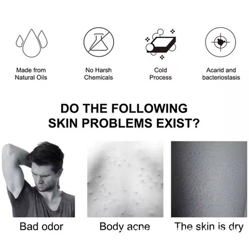 Men's Body Cleansing Sea-Salt Soap Removing Excess Oil and Dirt Bath Soap - Picture 9 of 9