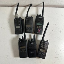 Lot of 6 Motorola Black Handheld Two-Way Radio Walkie Talkie - Untested