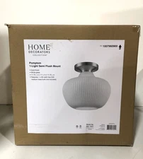 Home Decorators Pompton 1- Light Gold Semi Flush Mount Light New