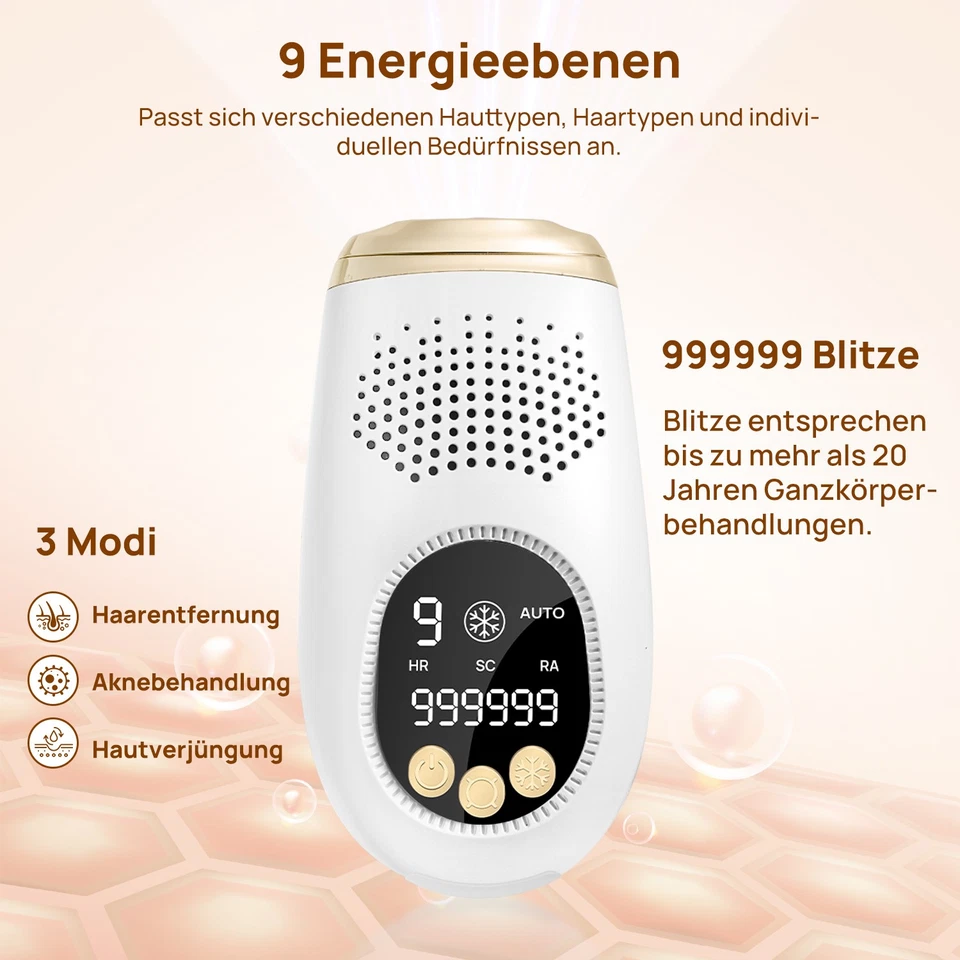 IPL-Haarentferner Haarentfernungsgerät Laser Haarentfernung 999,999 Lichtimpulse - Bild 3 von 4