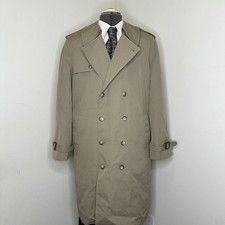 London Town Mens Trench Coat 40R Medium 47" Overcoat Rain Jacket Removable Liner